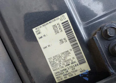 2011 Nissan Altima 2.5 S from USA, damaged, VIN 1N4AL2AP0BC170188